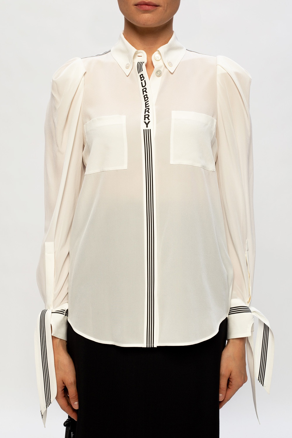 Burberry シルク混紡シャツドレス BURBERRY - 引越しセール！正規品 BURBERRY ロングスリーブ